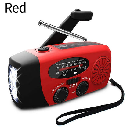 Multifunctionele Noodradio met Solar, Hand Crank, Powerbank en LED Zaklamp
