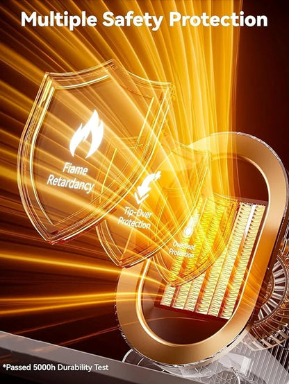 Portable Heater Overheat Protection Safe Quiet Warmer Quiet Space Heater For Indoor Room Bedroom Bathroom Garage Offices Desk