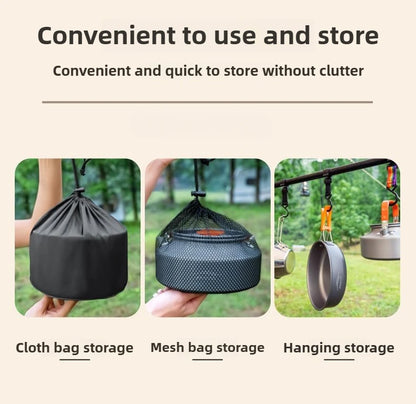 Complete camping kookset – potten, pan & waterketel