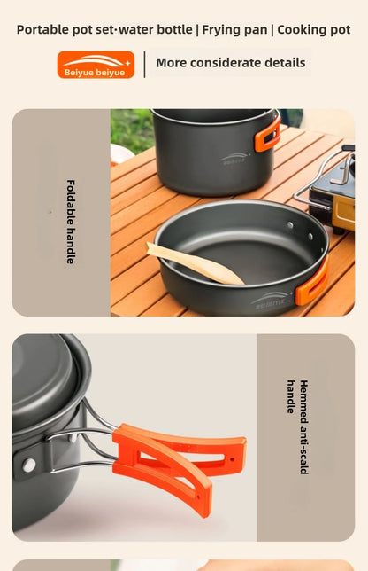 Complete camping kookset – potten, pan & waterketel