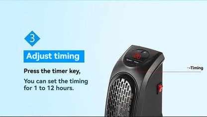 Mini keramische verwarming met timer en afstandsbediening