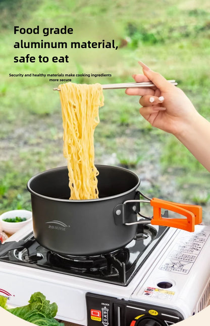 Complete camping kookset – potten, pan & waterketel