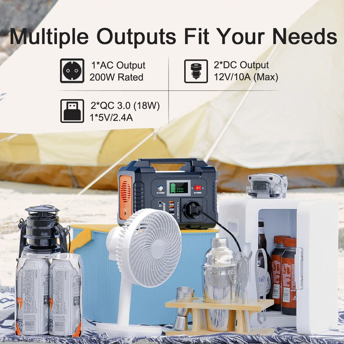 FF Flashfish E200 200W Portable Power Station 151Wh Solar Generator with 60W Foldable Solar Panel Battery Complete Kit Set