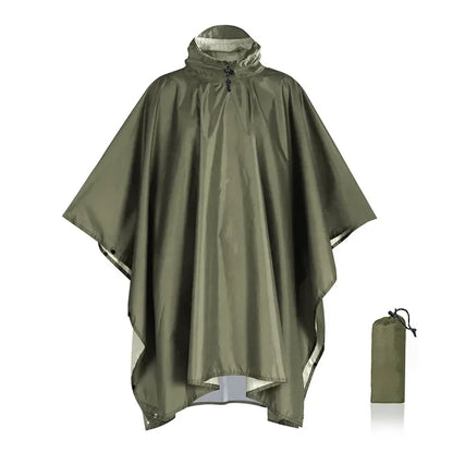 3 In 1 Outdoor Military Raincoat Hooded Sleeve