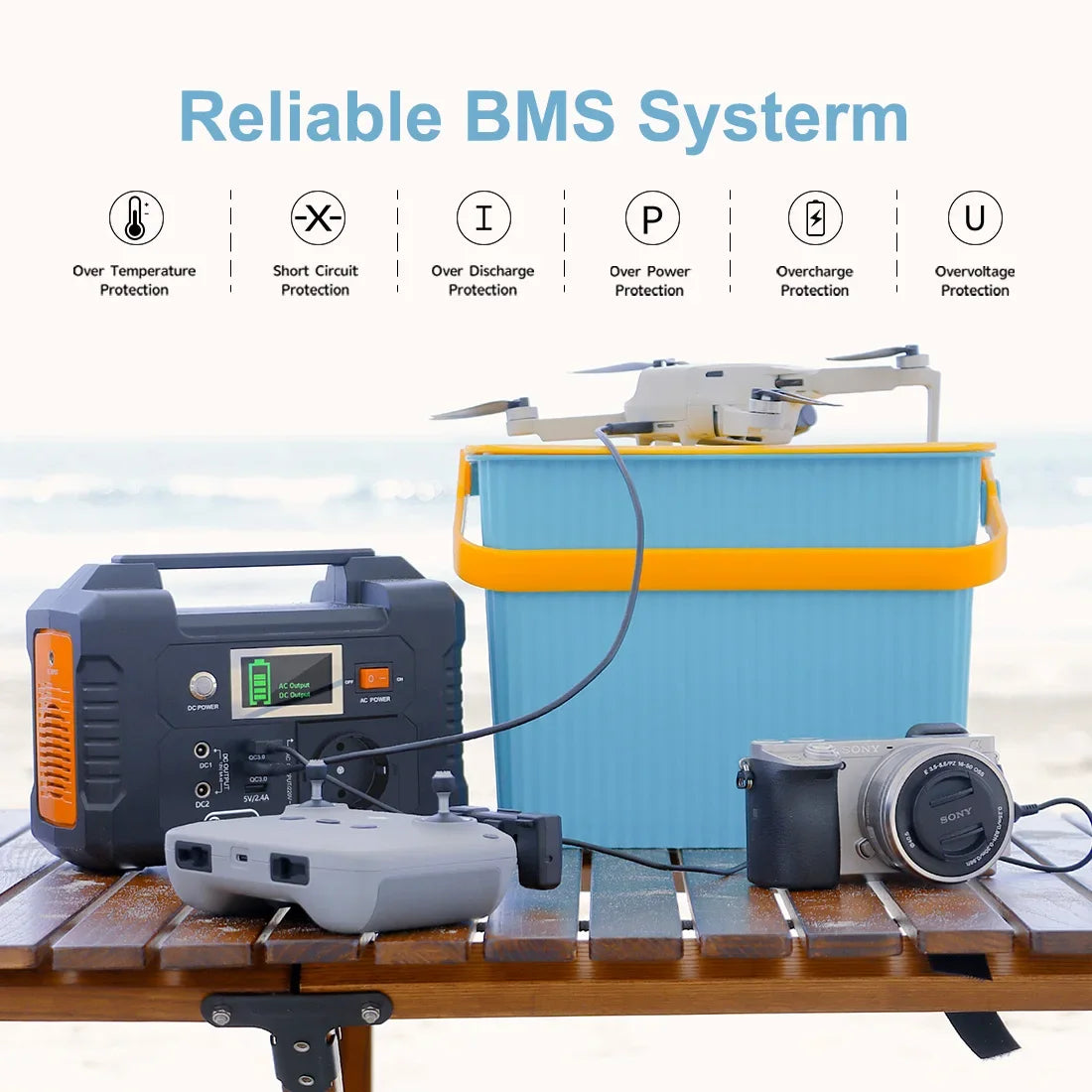 FF Flashfish E200 200W Portable Power Station 151Wh Solar Generator with 60W Foldable Solar Panel Battery Complete Kit Set