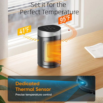 Portable Electric Heater Space Heater Indoor Energy Saving Hot Air Heater Energy Efficient for Household Desktop Office Winter