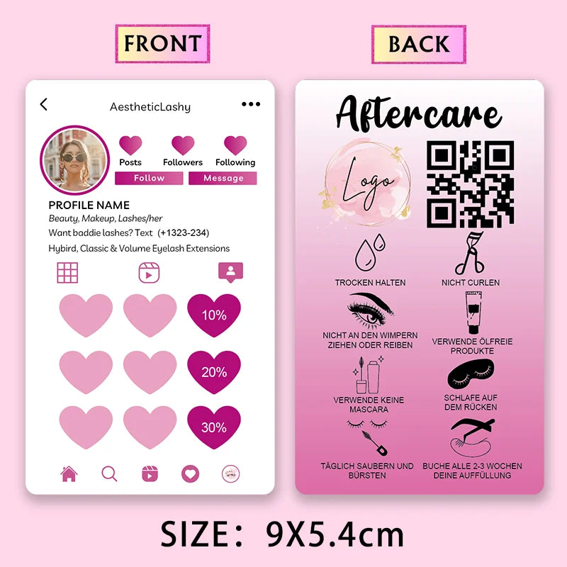 Instruction cards Loyalty Cards with Logo