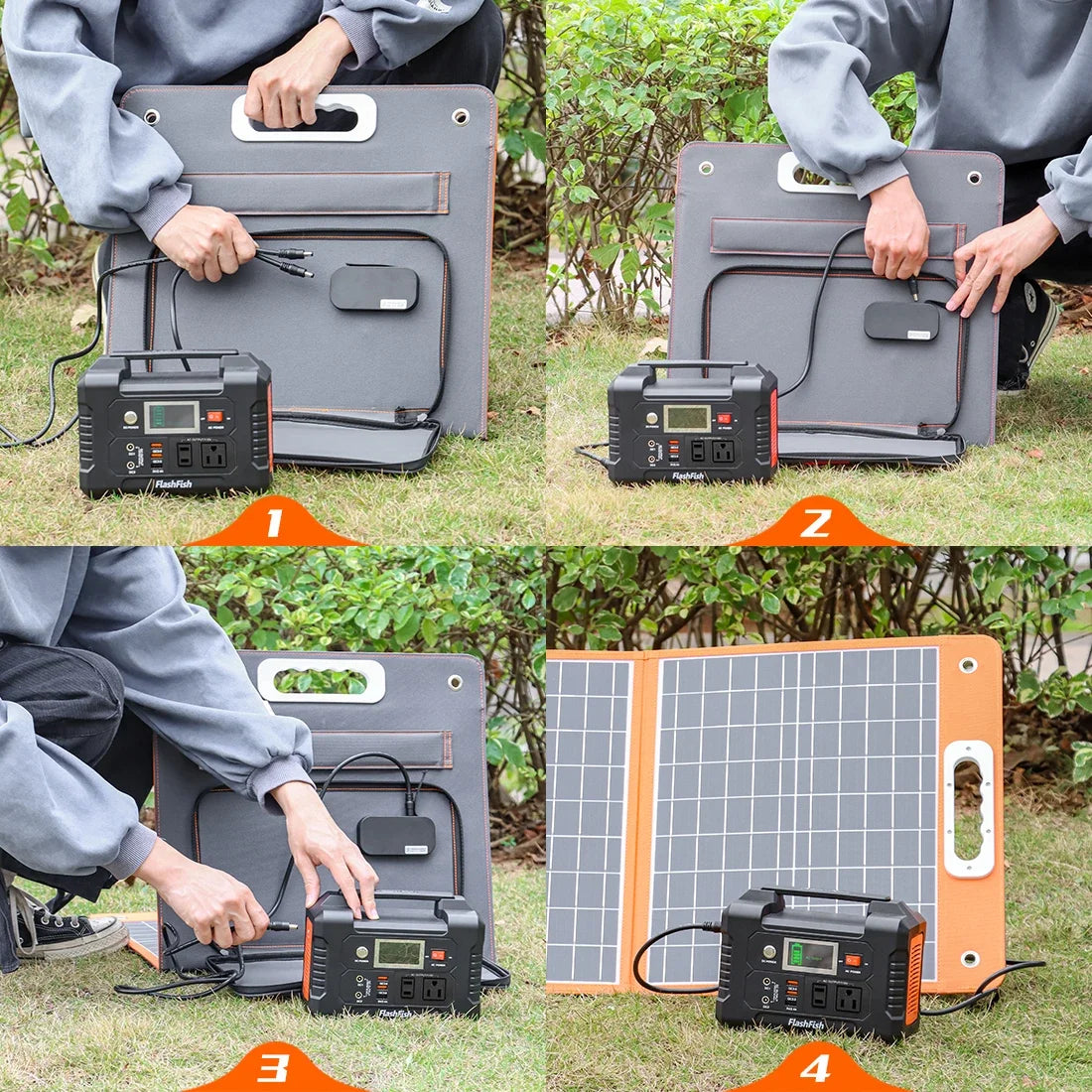 FF Flashfish E200 200W Portable Power Station 151Wh Solar Generator with 60W Foldable Solar Panel Battery Complete Kit Set