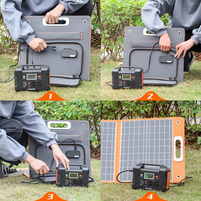 FF Flashfish E200 200W Portable Power Station 151Wh Solar Generator with 60W Foldable Solar Panel Battery Complete Kit Set