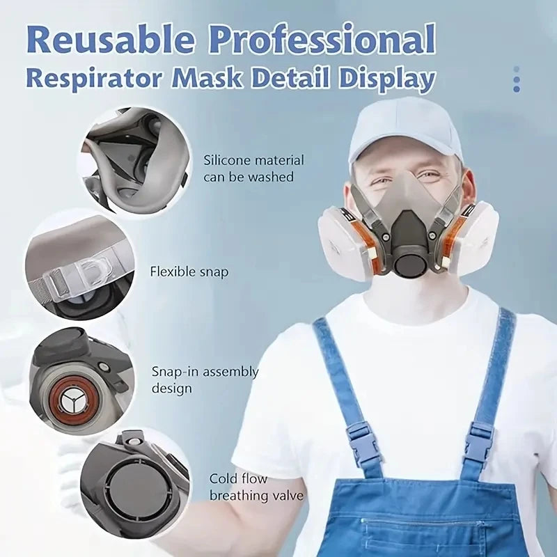 Dust Gas Respirator Half Face Dust Mask For Painting