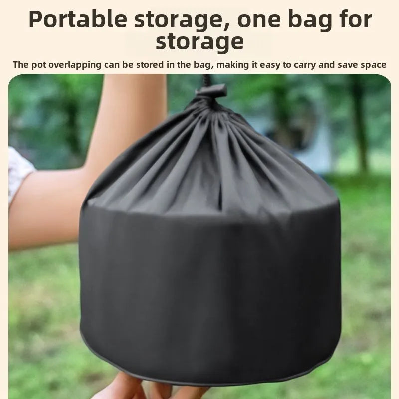 Complete camping kookset – potten, pan & waterketel