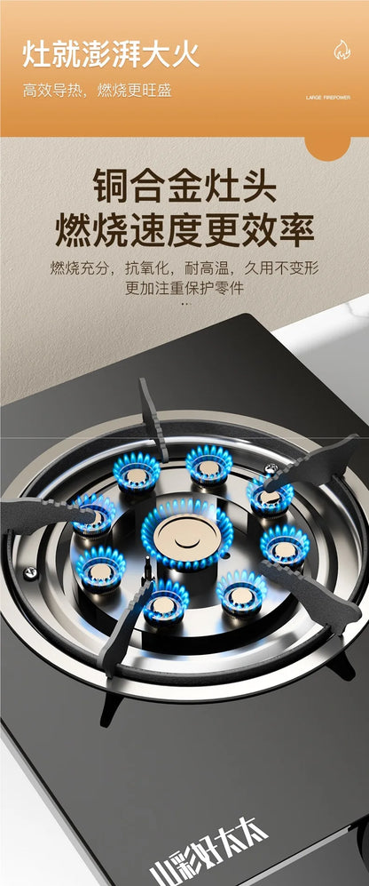 Krachtige enkelvoudige gasbrander met gehard glas & elektronische ontsteking