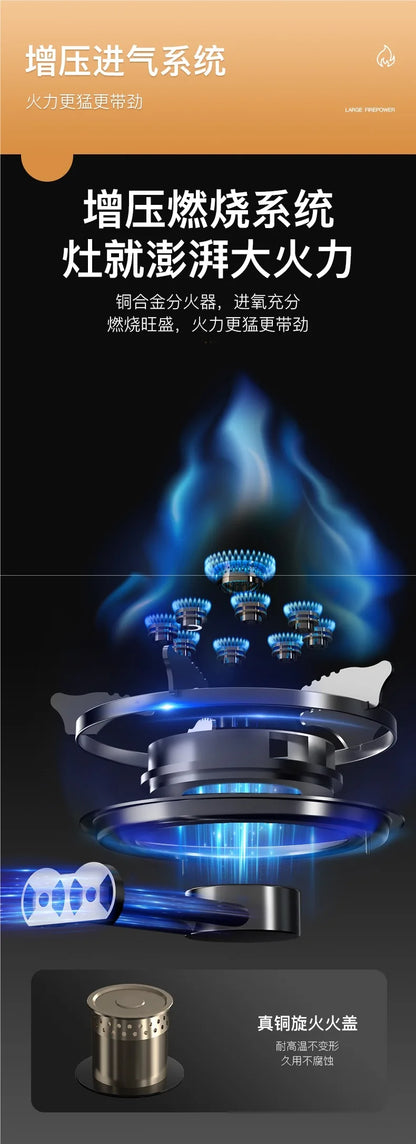 Krachtige enkelvoudige gasbrander met gehard glas & elektronische ontsteking