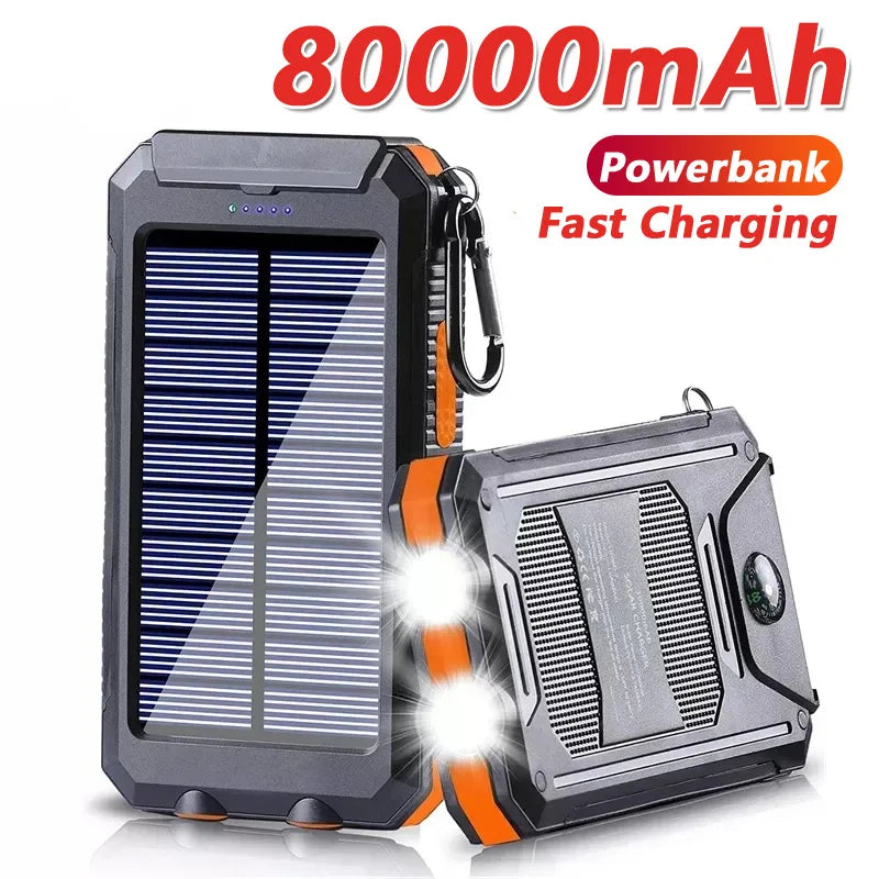 Solar Power Bank 80000mAh Portable Charging