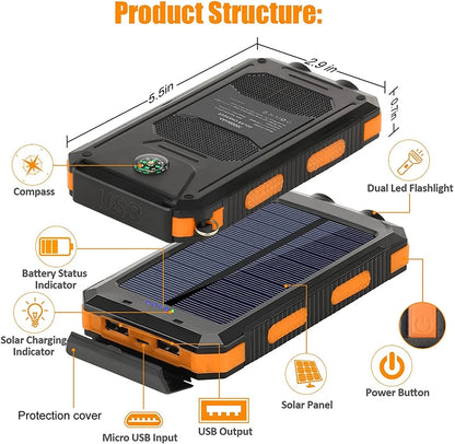 Solar Power Bank 80000mAh Portable Charging
