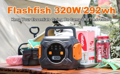 FF Flashfish E200 200W Portable Power Station 151Wh Solar Generator with 60W Foldable Solar Panel Battery Complete Kit Set
