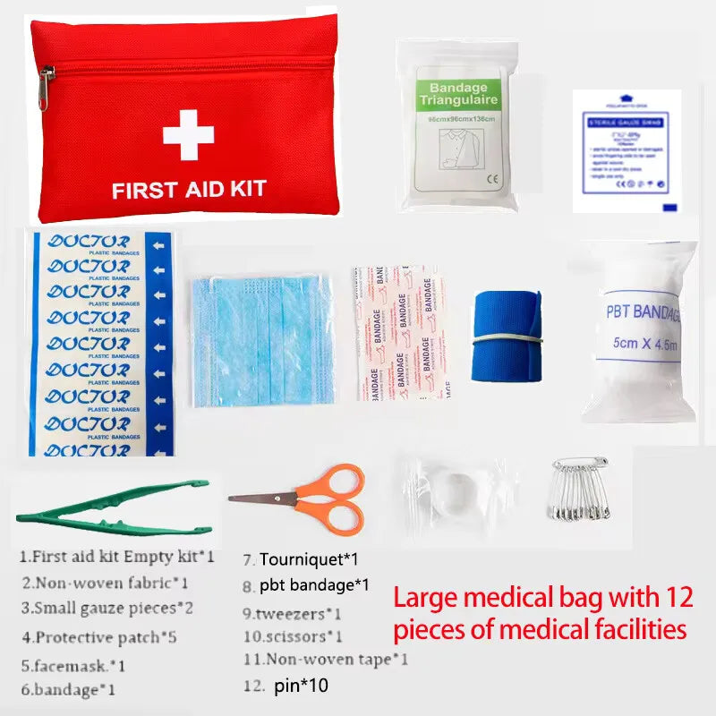 22 piece advanced first aid kit, including bandages, scissors, tweezers - a comprehensive emergency survival kit for families, o