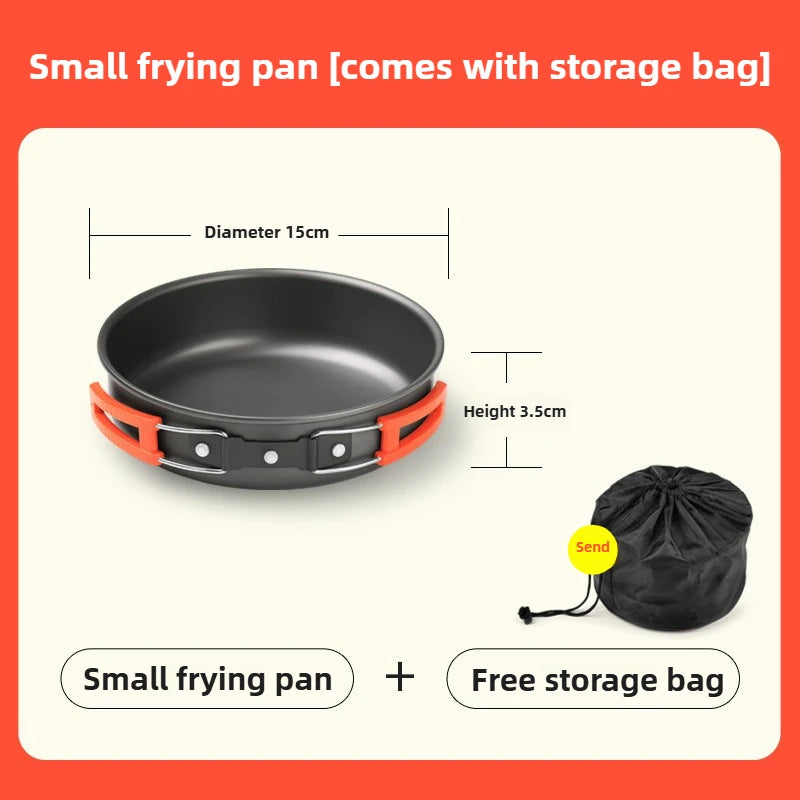 Complete camping kookset – potten, pan & waterketel