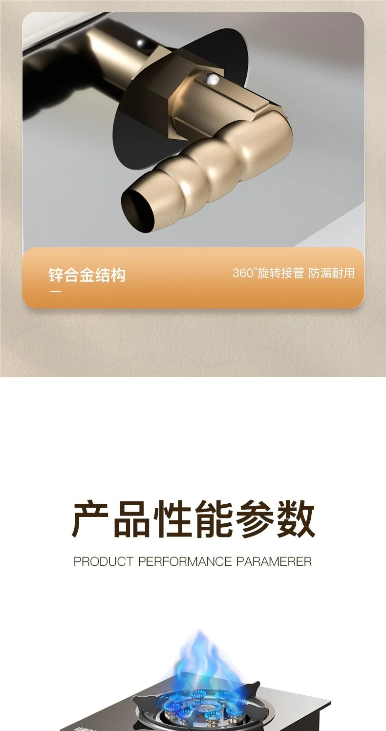 Krachtige enkelvoudige gasbrander met gehard glas & elektronische ontsteking