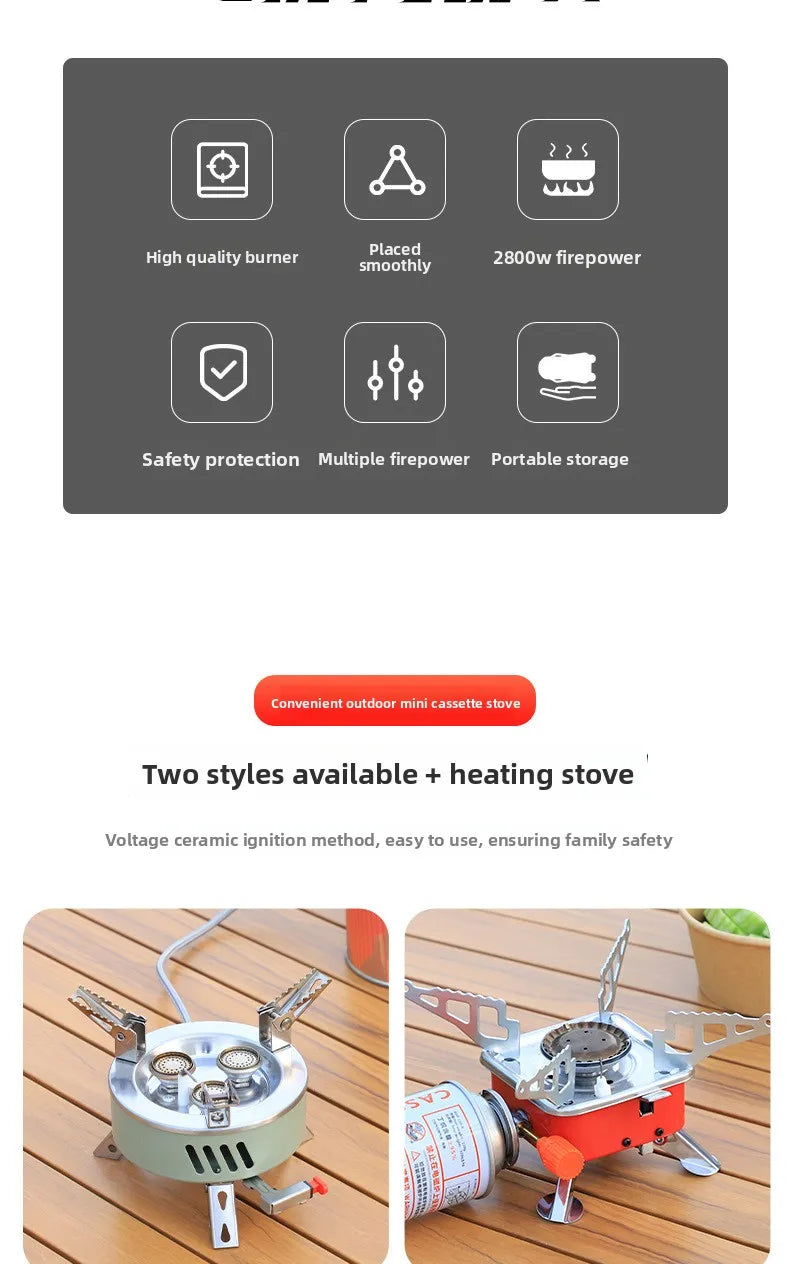 Draagbare cassette gasbrander voor outdoor & camping