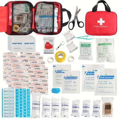 22 piece advanced first aid kit, including bandages, scissors, tweezers - a comprehensive emergency survival kit for families, o