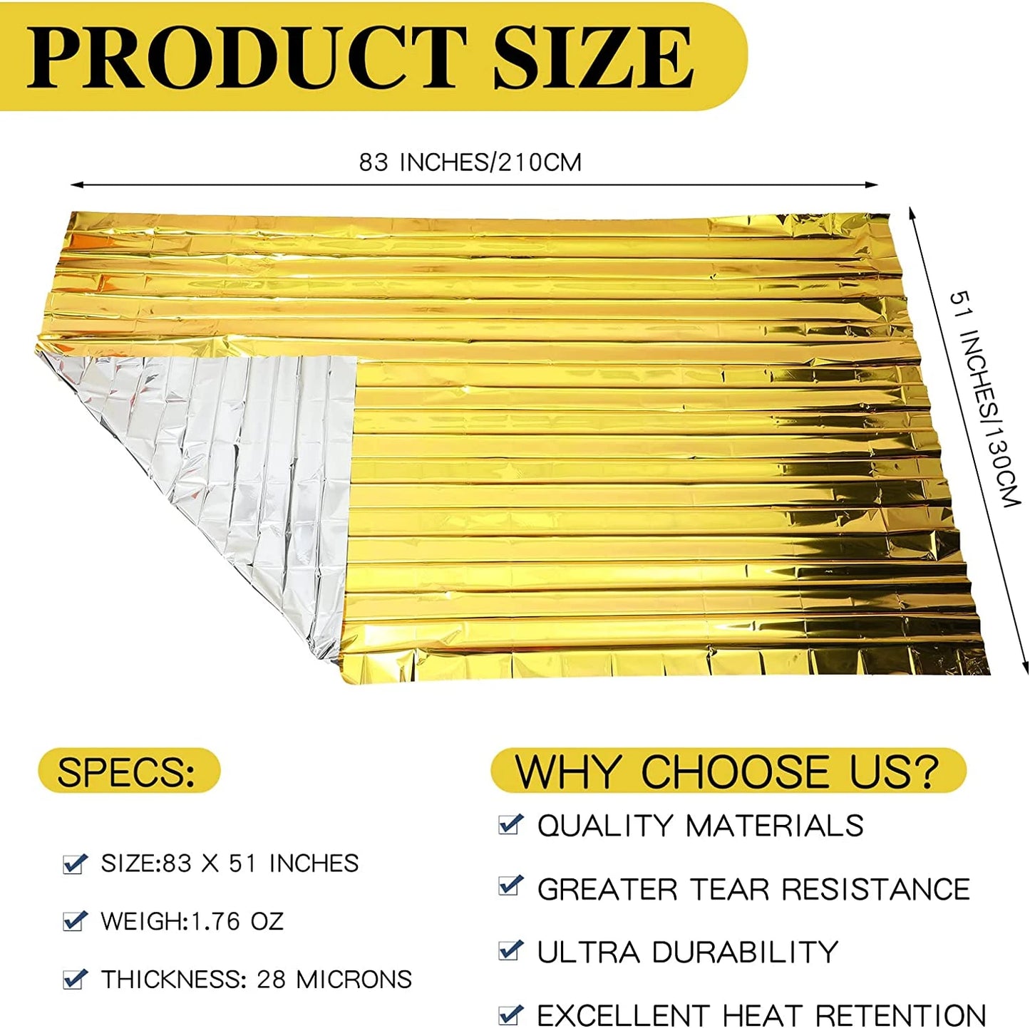 Outdoor Emergency Gold-Sliver Survival Blanket