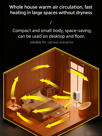 Portable Heater Overheat Protection Safe Quiet Warmer Quiet Space Heater For Indoor Room Bedroom Bathroom Garage Offices Desk