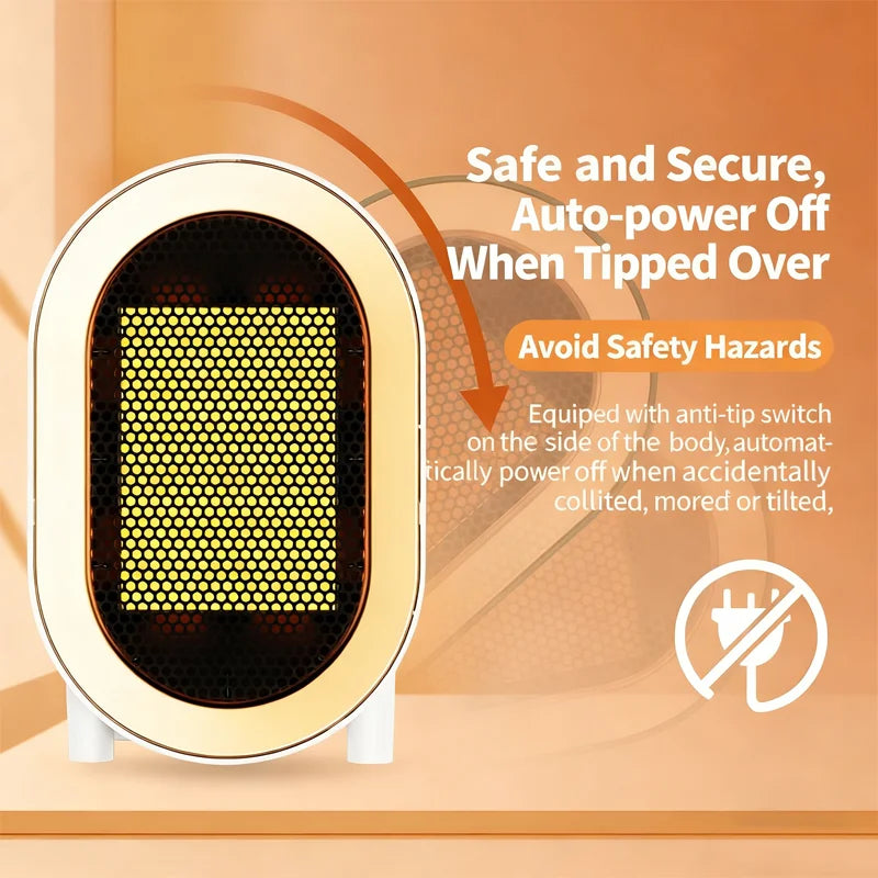 Portable Heater Overheat Protection Safe Quiet Warmer Quiet Space Heater For Indoor Room Bedroom Bathroom Garage Offices Desk