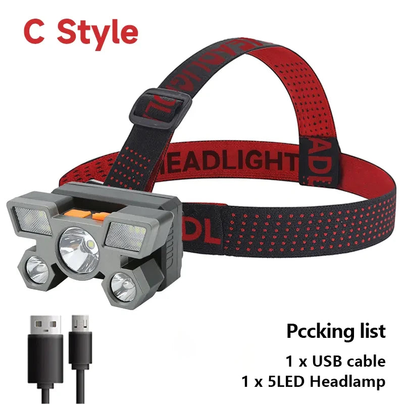 5 LED Flashlight Rechargeable with Built in Battery