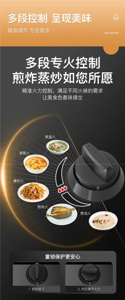 Krachtige enkelvoudige gasbrander met gehard glas & elektronische ontsteking