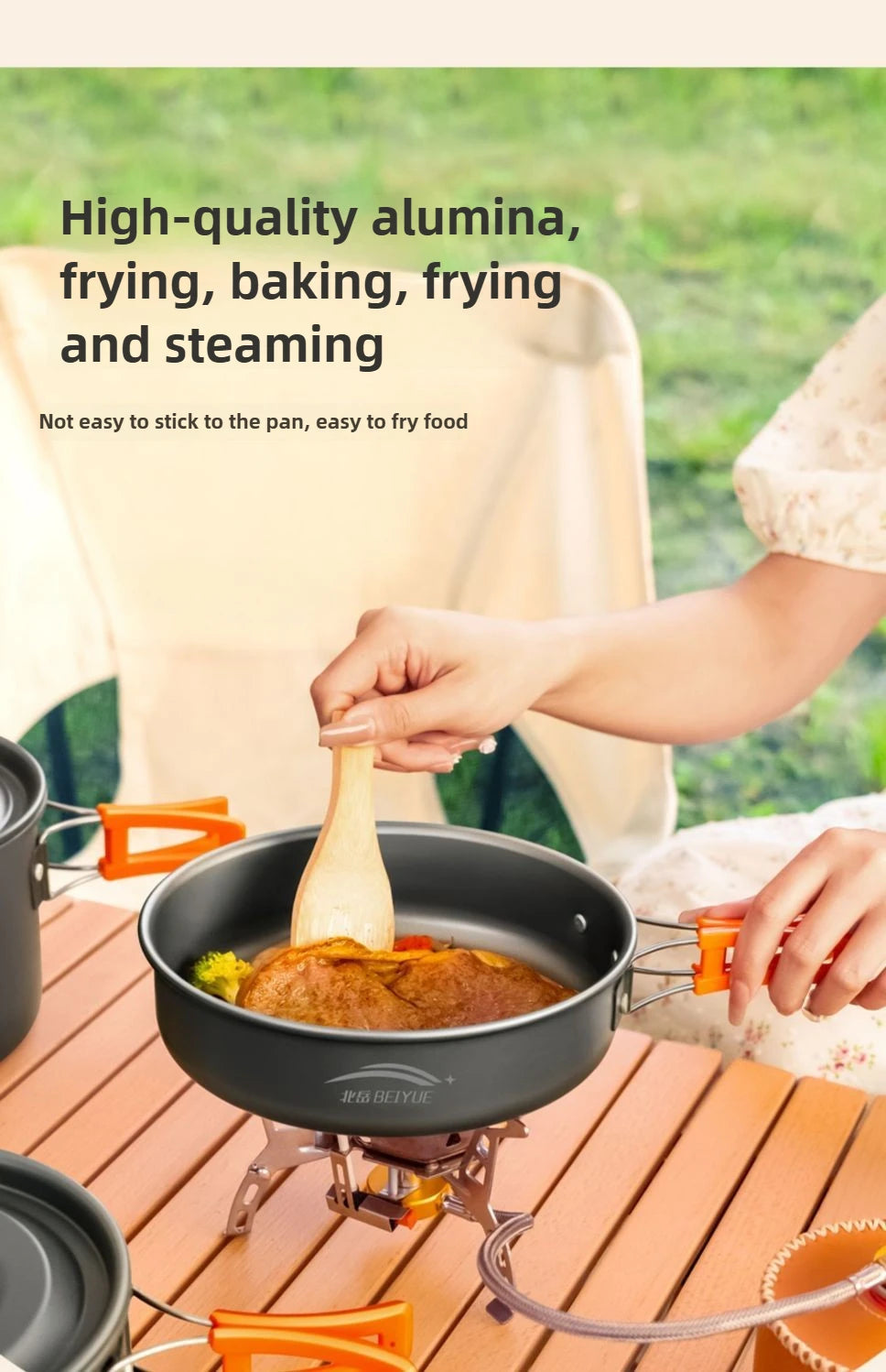 Complete camping kookset – potten, pan & waterketel