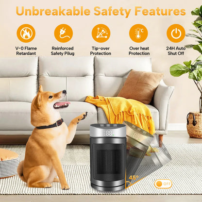 Portable Electric Heater Space Heater Indoor Energy Saving Hot Air Heater Energy Efficient for Household Desktop Office Winter