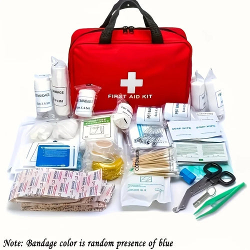 22 piece advanced first aid kit, including bandages, scissors, tweezers - a comprehensive emergency survival kit for families, o