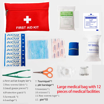 22 piece advanced first aid kit, including bandages, scissors, tweezers - a comprehensive emergency survival kit for families, o