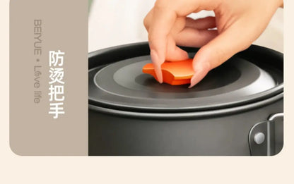 Complete camping kookset – potten, pan & waterketel