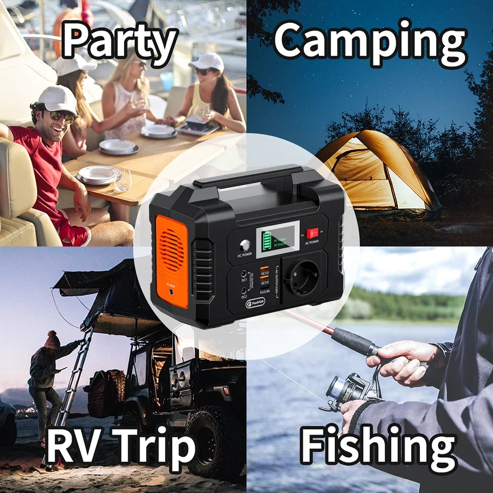 FF Flashfish E200 200W Portable Power Station 151Wh Solar Generator with 60W Foldable Solar Panel Battery Complete Kit Set